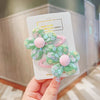 2# sequin floret hair clip - green 2 pieces