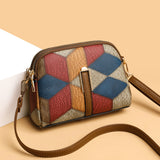 2024 new color matching and versatile ethnic and national style fashionable double zipper shoulder crossbody coin mobile phone bag