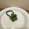 6#crystal flower rubber band-green