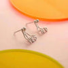 【silver】yes no asymmetric stud earrings