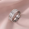 Double row diamond silver / us size 4