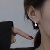 C02 water drop [acrylic white] gold stud earrings