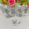 Embroidered butterfly hair clip【white】