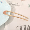 Alloy drip oil u-shaped hairpin-crescent light orange / qiyue factory direct sales