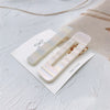 2 rectangular rainbow hairpins