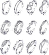 Silver 12-piece set / adjustable opening