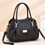 Middle-aged women's bags soft leather women's bags 2024 new handbags middle-aged and elderly women's bags mom bags single shoulder crossbody bag