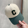 Green peaked cap c letter splicing / (54-58cm) adjustable