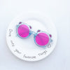 Transparent blue frame purple film