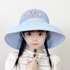 Cartoon big brim blue / 3-8 years old (hat circumference 50-54cm) + windproof rope
