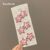 Pink star hair clip 6 cards