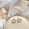 Gold irregular ring stud earrings - silver pin