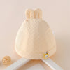 Yellow wf7301 cute deer jacquard cotton tire hat / for small size 0-3 months, the recommended head circumference is about 32-39cm