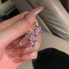 Star square zircon stud earrings