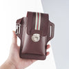 Double layer dark coffee + cigarette pouch / 19*10.5cm 7.2 inches
