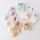 Summer baby socks mid-tube socks Zhuji socks wholesale children's combed cotton mesh socks female baby anti-mosquito socks