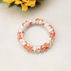 Printed telephone line - white orange flower