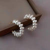 C shape pearl earrings c9f37
