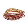 49 deep red mixed diamonds (gold-plated)
