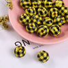 Goose yellow + black grid / 16mm button