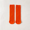 Double needle straight socks - orange / no heel (one size fits all)
