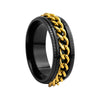 Black ring + gold chain / number 5