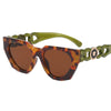 Leopard frame tea green feet