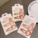 Children's cute BB clip printed princess hair clip cartoon sweet clip hair card super cute bear hair accessories baby hair clip