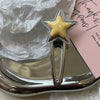 Yellow and silver double star hollow clip