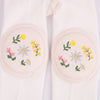 White plain pants + small flowers / 0-2 years old