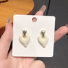 White heart earrings