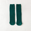 Double needle straight socks - dark green / no heel (one size fits all)