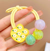 Yellow bunny transparent three-color beads hair ring