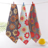 Sun flower coral fleece / 30.30 pack of 5 square scarves