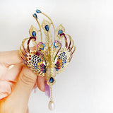 New high-grade zircon peacock brooch, original design, retro corsage, versatile Hanfu costume accessories pin