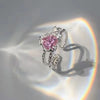 Pink heart zircon ring