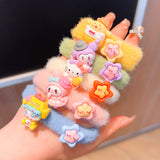 Autumn and winter new cartoon baby furry hair ring hair rope tie hair ball head rope high elastic towel ring hair accessories
