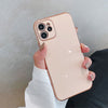 Straight edge plating-single shell-pink / iphone 7/8/se 2020