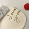 A pair of s925 silver needle long earrings