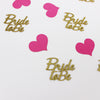 Golden bride to be+ rose red love confetti