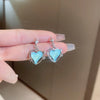 Blue star heart heart stud earrings