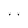 Black heart stud earrings