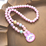Spot wholesale children's necklace Korean version ins acrylic mesh beaded necklace cute flower pendant baby jewelry