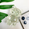 Bear bracket-silver foil-translucent green