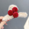 3# red cherry plush grab clip