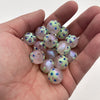 Hand-painted beads - starfish - green