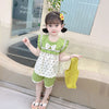 Green short sleeve printed skirt / 73