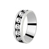 Silver-plated black skull silver plate / number 7