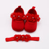 Red jersey 3 diamond flowers + hair band / 11 yards inner length 10.5cm