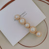 Five size pearl hair clips / 14k